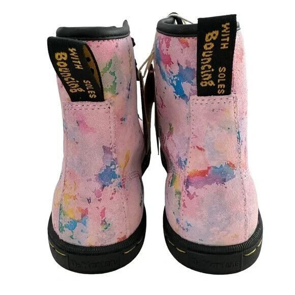 Dr. Martens Sheridan Pink Confetti Suede Lace-Up Boots Women’s Size 8 NEW!! - Picture 9 of 16